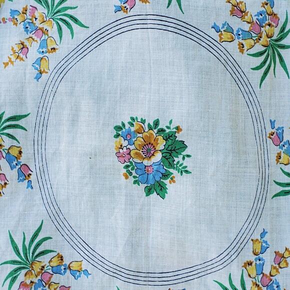 Vintage Floral Handkerchief Floral Twee Teatime - Picture 3 of 3